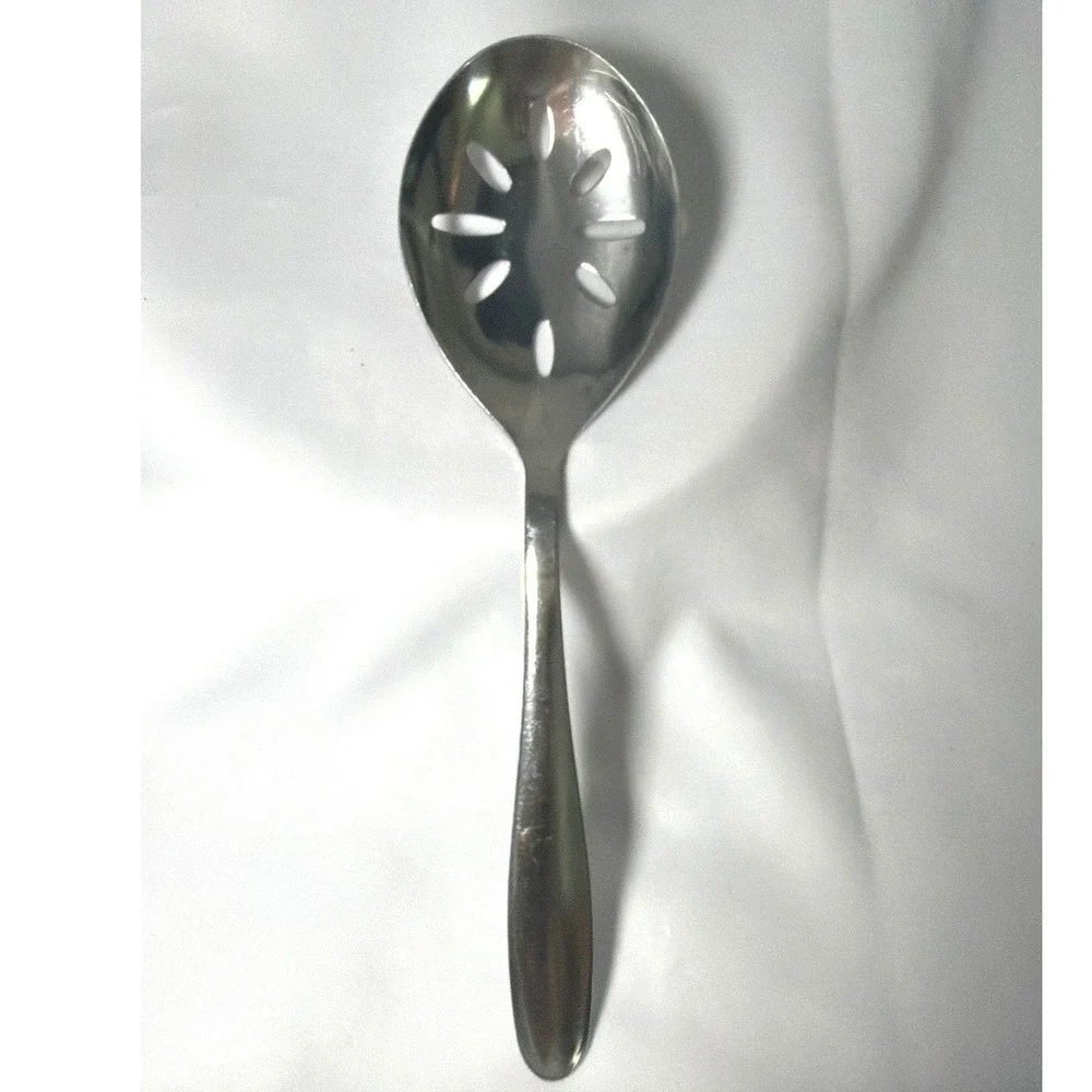 Imperial Petal Slotted Serving Spoon 8.5in Silver Stainless Steel ClassicVintage